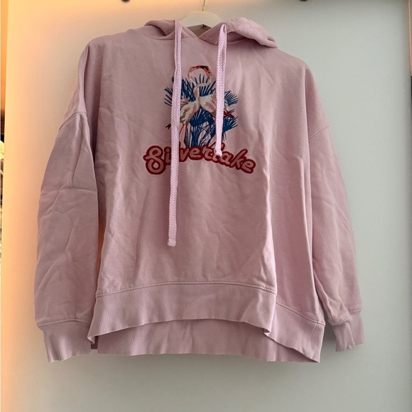 Baum Und Pferdgarten Sweaters - Baum und pferdgarten pink cotton bird Embroidered Pullover Hoodie size S